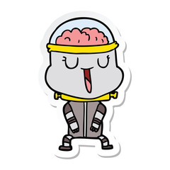 sticker of a happy cartoon robot