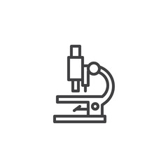 Microscope line icon. linear style sign for mobile concept and web design. outline vector icon. Research symbol, logo illustration. Pixel perfect vector graphics
