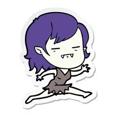 sticker of a cartoon undead vampire girl