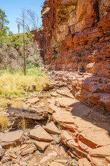 hiking down in weano gorge in karijini national park, western australia 72