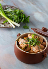 Fish stew in tomatoes and herbs