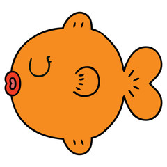 quirky hand drawn cartoon fish