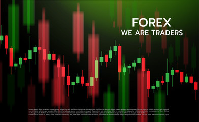 Forex  concept stock exchang and trader. Financial market business with graph chart analysis. Vector illustrations