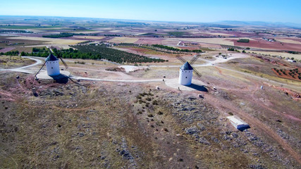 Windmill in La Mancha. Alcazar de San Juan (Ciudad Real, Spain) - Drone Photo 
