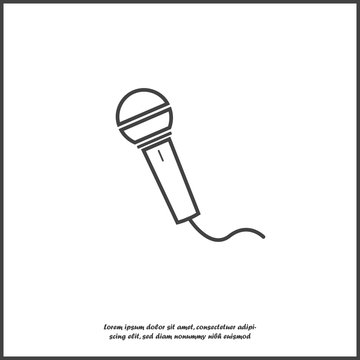 Vector image of microphone white isolated background.