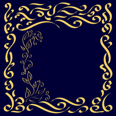 Vector decorative frame for design. Oriental style. Illustration for invitation, congratulations,