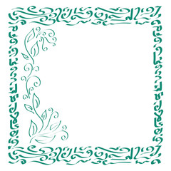 Vector decorative frame for design. Oriental style. Illustration for invitation, congratulations,