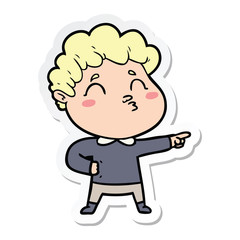 sticker of a cartoon man pouting