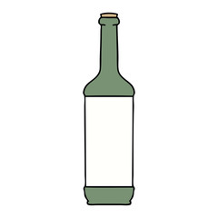 quirky hand drawn cartoon wine bottle