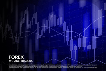 Forex. Exchang and trader. Financial market business with graph chart analysis. Vector illustrations