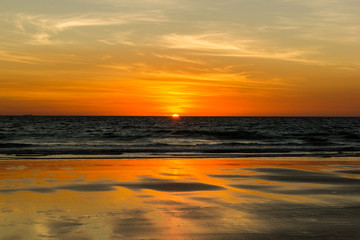 Fototapeta na wymiar beautiful sunset of the Cable Beach in Broome, Western Australia