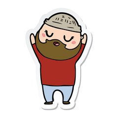sticker of a cartoon man with beard