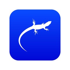 Lizard icon digital blue for any design isolated on white vector illustration