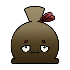 gradient shaded cartoon sack