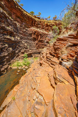 hiking down in hancock gorge in karijini national park, western australia 20