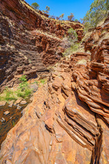 hiking down in hancock gorge in karijini national park, western australia 21