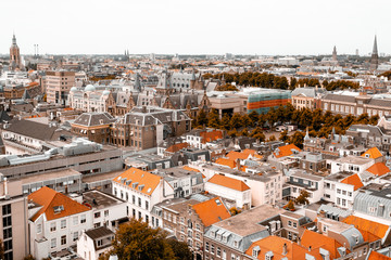 Den Haag Panorama von oben im Herbst