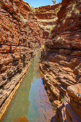 hiking down in hancock gorge in karijini national park, western australia 28