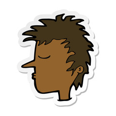 sticker of a cartoon male face