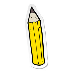 sticker of a cartoon pencil