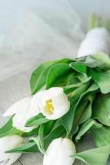 Fototapeta na wymiar Tulips Wedding bouquet