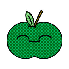 comic book style cartoon juicy apple