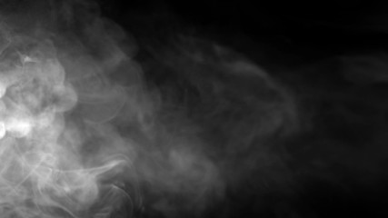 Texture of smoke on black background. Isolated smoke, texture of smoke, abstract powder, water spray on black background.
