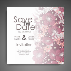 Wedding invitation. Beautiful flowers. Greeting card. Frame.