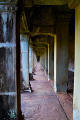 Ancient colonnade in Angkor Wat