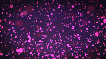 Fototapeta na wymiar Pink particles background, dust particles with real lens flare. glitter lights. Abstract glitter background, gold bokeh background