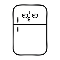 line drawing cartoon fridge freezer