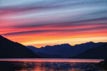 sunset over lake