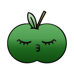 gradient shaded cartoon juicy apple
