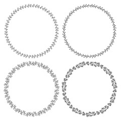 Doodle illustration. Hand drawn frame. Vintage set of doodle wreath. Great design for any purposes. Isolated vector. Hand drawn doodle icons set. Vector floral design card. Sketch vector illustration.