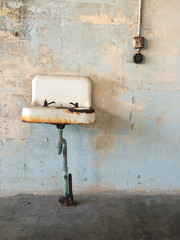 old sink on wall
