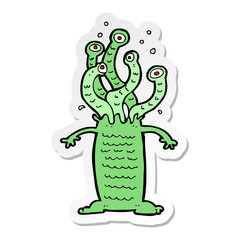 sticker of a cartoon monster