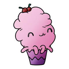 gradient cartoon kawaii octopus cupcake