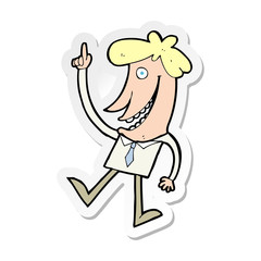 sticker of a cartoon man with idea