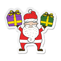 sticker of a cartoon annoyed santa