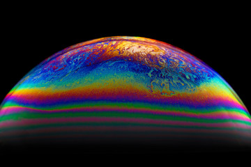 Half soap Bubble Ball abstract background. Model of Space or planets universe cosmic