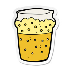 sticker of a cartoon glass of beer