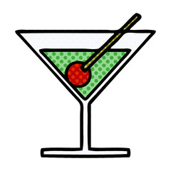 comic book style cartoon fancy cocktail