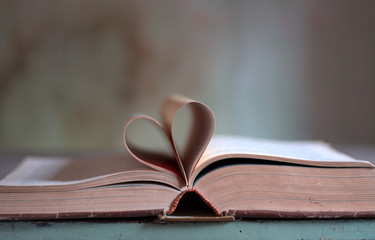 heart shaped old book