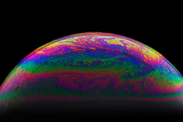Half soap Bubble Ball abstract background. Model of Space or planets universe cosmic