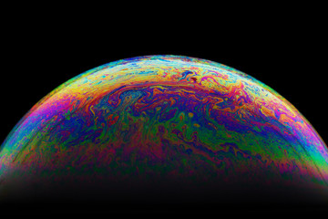 Half soap Bubble Ball abstract background. Model of Space or planets universe cosmic