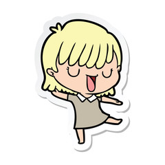 sticker of a cartoon woman
