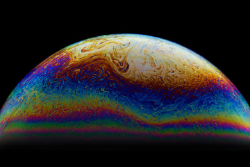 Half soap Bubble Ball abstract background. Model of Space or planets universe cosmic