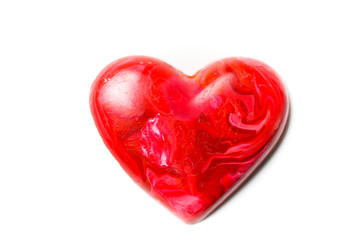 red heart on white background