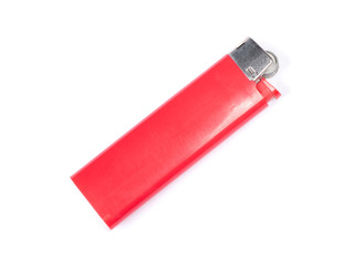 Red plastic gas disposable lighter