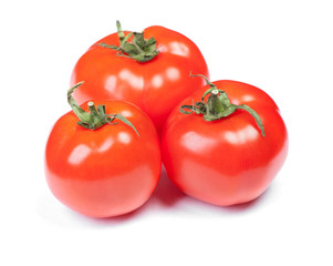 Three fresh juicy tomatoes